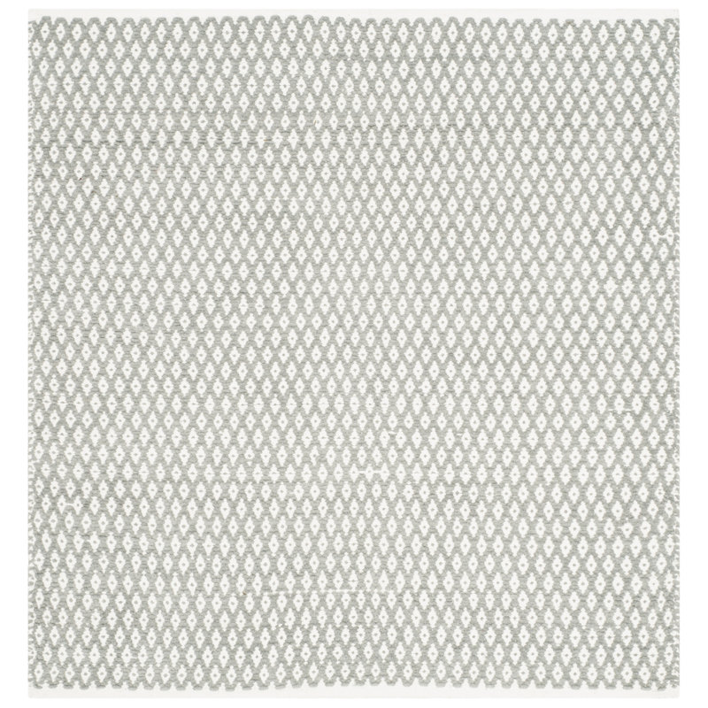Evansdale Cotton Geometric Indoor Rug, Square 6'