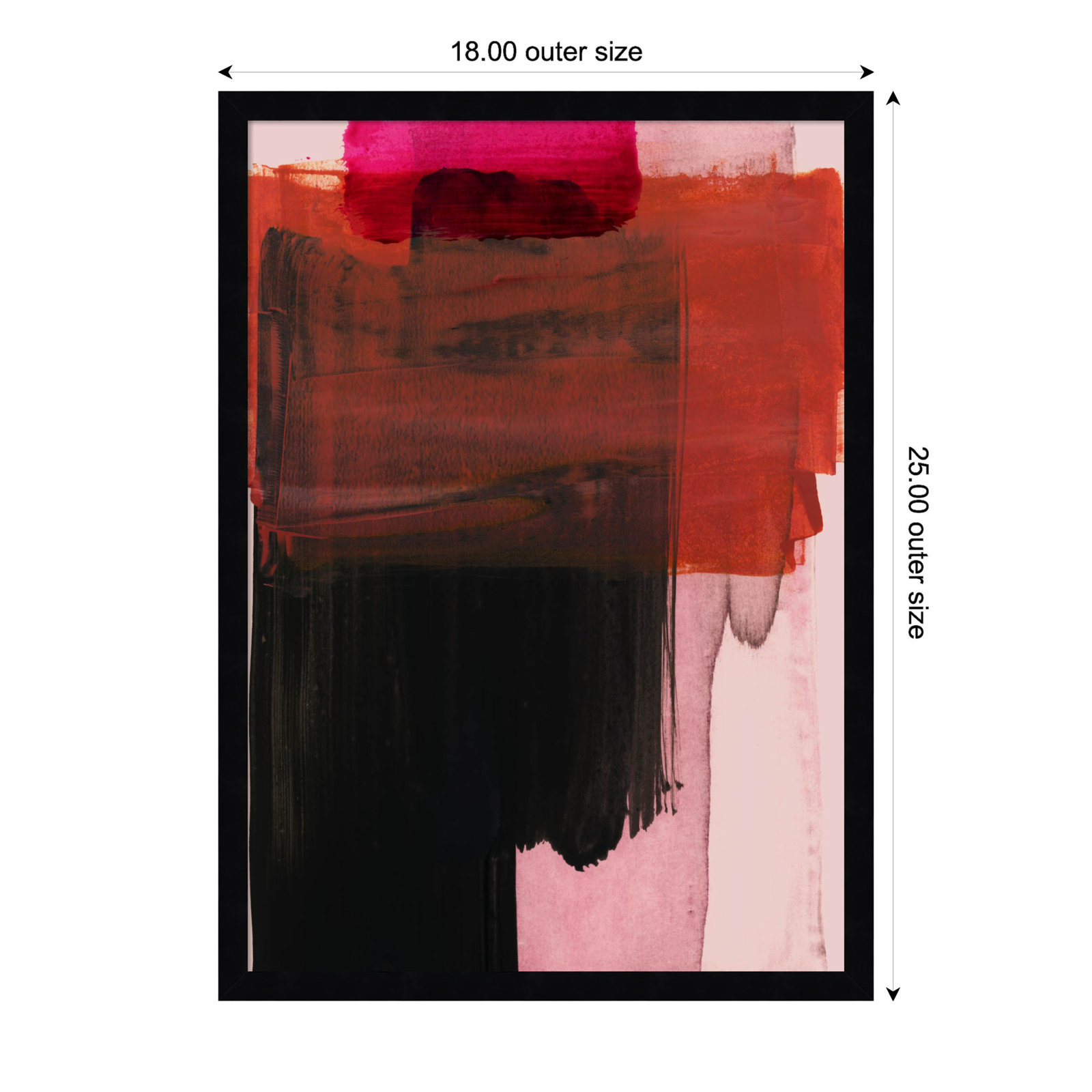 Rydell "Abstract Painting XXI" Print, 25" H x 18" W, Black