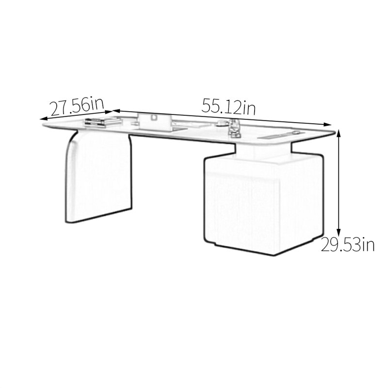 Bureau unique avec surface de travail spacieuse, H 29,53 po x l 55,12 po x P 27,56 po