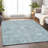 Machine Washable Indoor/Outdoor Xhevrie Blue Rug-911432934