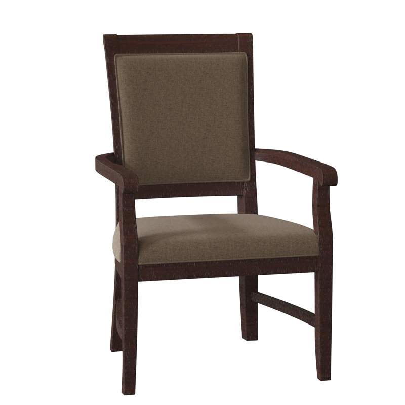 Chaise avec accoudoirs à dossier très grand Pryor, Espresso, 9110 Lin