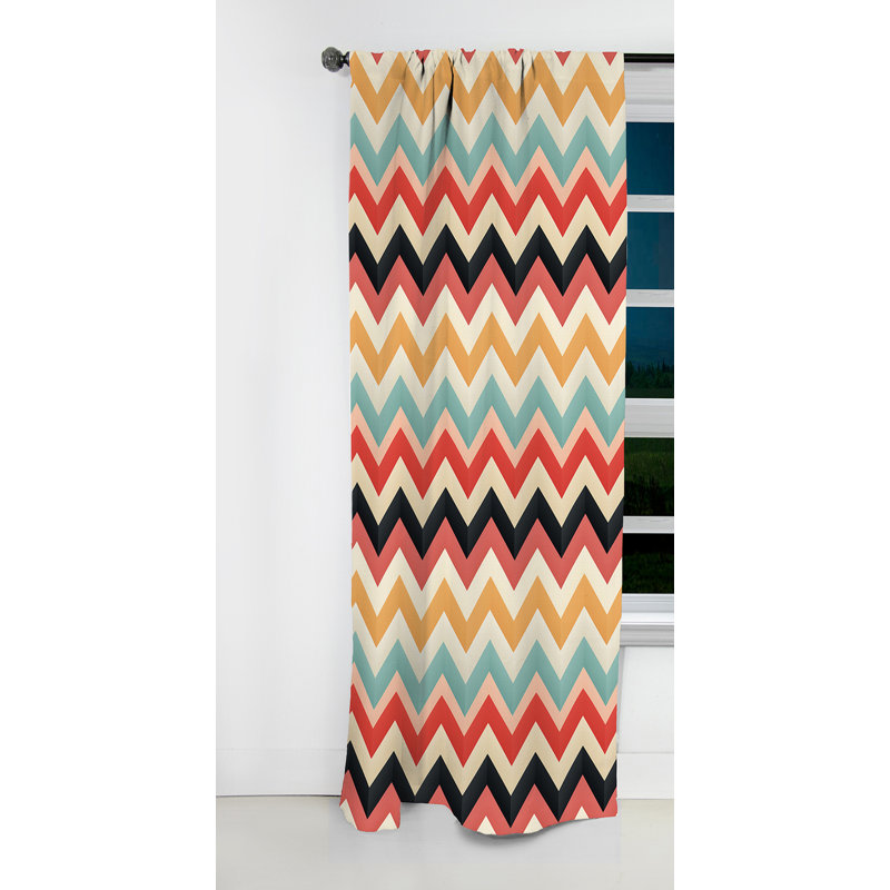 Motif à chevrons Modern Simplicity - Rideau à chevrons - Rideau occultant à chevrons - 1 panneau, L 52 po x L 108 po