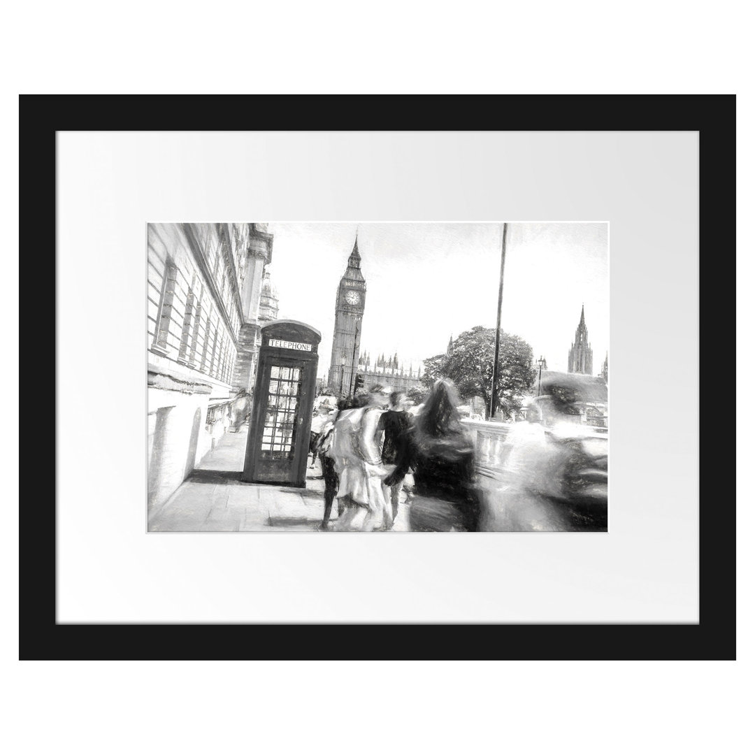 Gerahmter Fotodruck Telephone Box in London