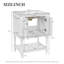 Meuble-lavabo simple 30 po avec pieds tournés et plateau en céramique - blanc-611390901