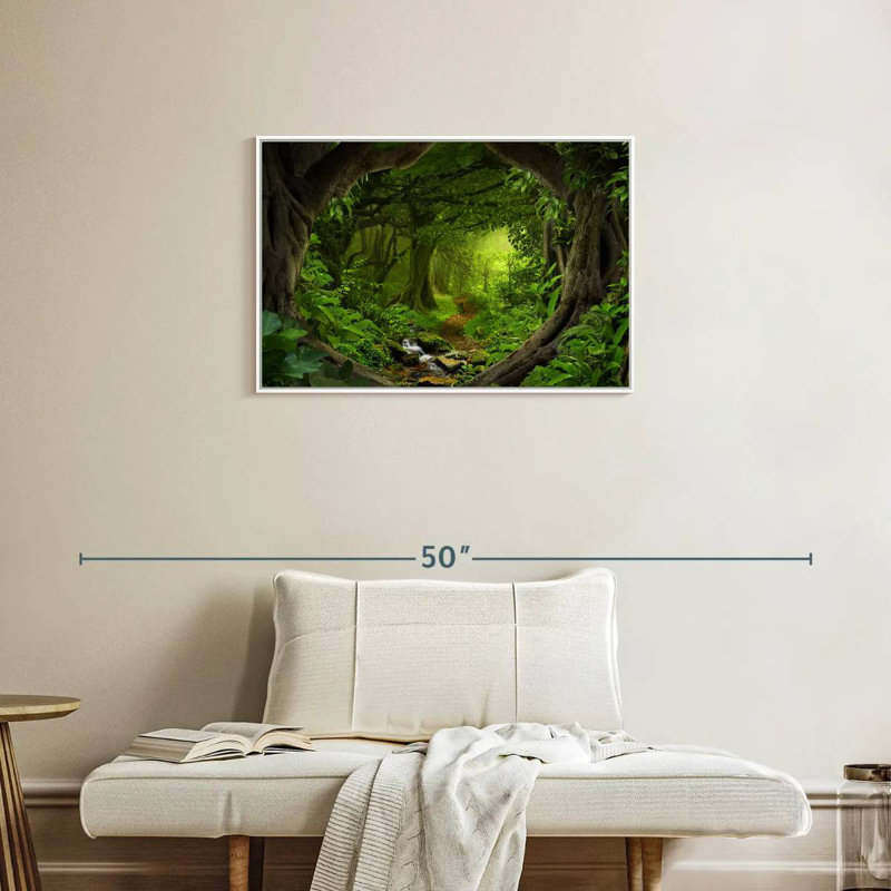 Jungle tropicale du sud-est asiatique, Cadre flottant blanc, 31 po x 21 po