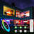 Smart Black Ceiling Fan With RGB Color-Changing LED Light, Dimmable, App And Remote Control