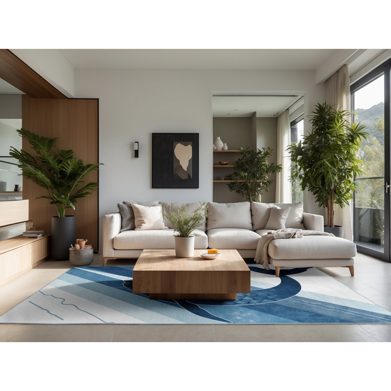Tapis ombré doux et moelleux en grès moelleux moderne et contemporain Narwhal, 2 pi x 3 pi