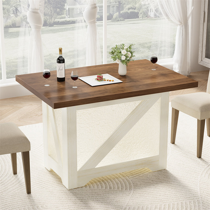 47 Inch Farmhouse Dining Table For 4 (Not Including Chair), Walnut