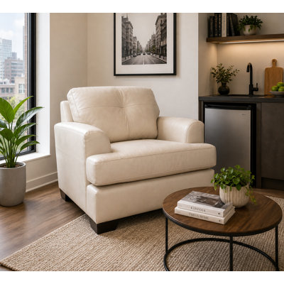 Fauteuil en cuir véritable Dianne
