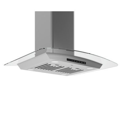Hotte pour îlot de cuisine 30 pouces 650 CFM en acier inoxydable avec veilleuse