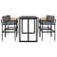 Ensemble repas en fer avec accoudoirs en bois d'acacia adapté au patio-1345463697