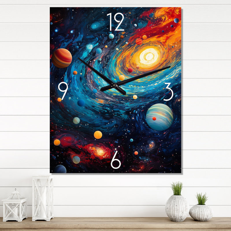 Horloge murale Vibrant Space Galaxy I - Animaux Flamant, Petit