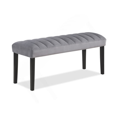 1pc gris noir banc salle à manger tissu de velours tissu d'ameublement de salle à manger meubles en bois