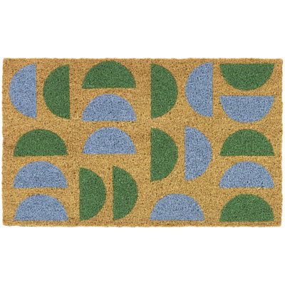 AllModern Retro Modern Blue Geometric Doormat