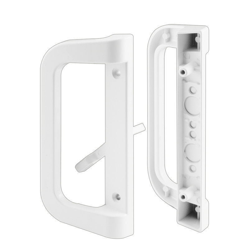 Poignée de porte coulissante moulée sous pression, projection 1-3 / 8 pouces, blanc (1 ensemble)