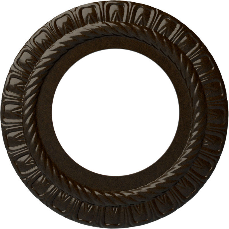 Endurathane Claremont Ceiling Medallion, 10 5/8"OD x 5 3/4"ID x 1/2"P (Fits Canopies up to 7"), Hand-Painted Bronze Finish