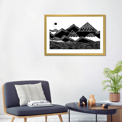 Montagnes abstraites - impression d'art graphique