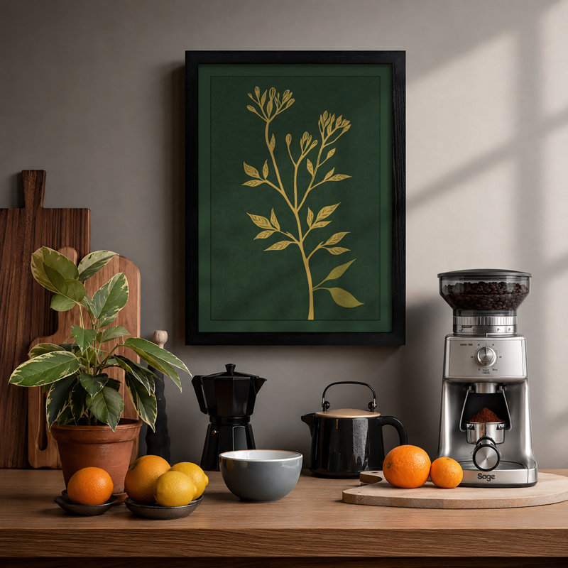 Gilded Botanica Botanical - Framed Print, Walnut, A4 - 29.7 x 21.0 cm