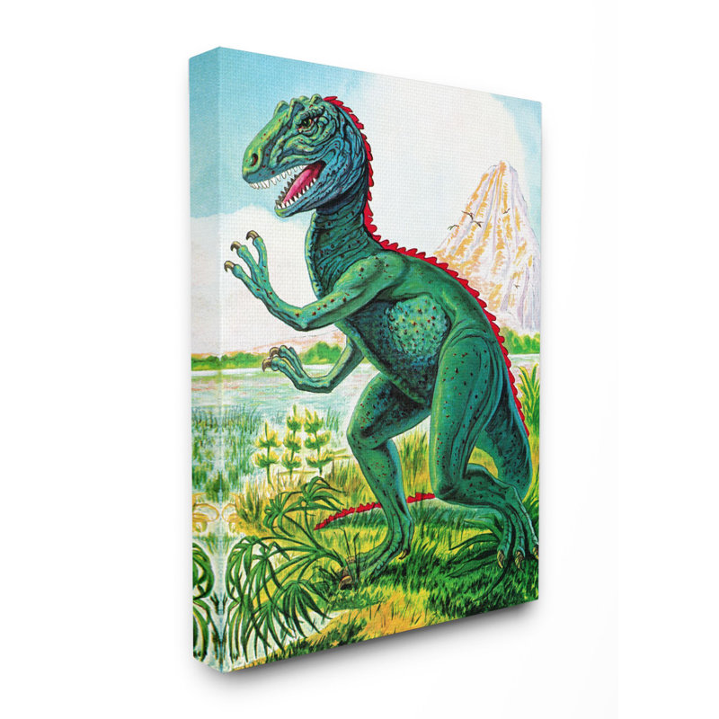 «Ralon Dinosaur Field Art», H 40 po x l 30 po, Toile tendue