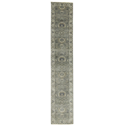 Taupe Floral Handmade Osh Chobi Peshawar Oriental Rug