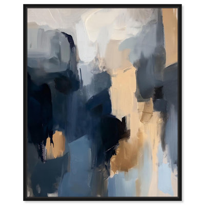 Toile bleu marine beige II par Art Remedy