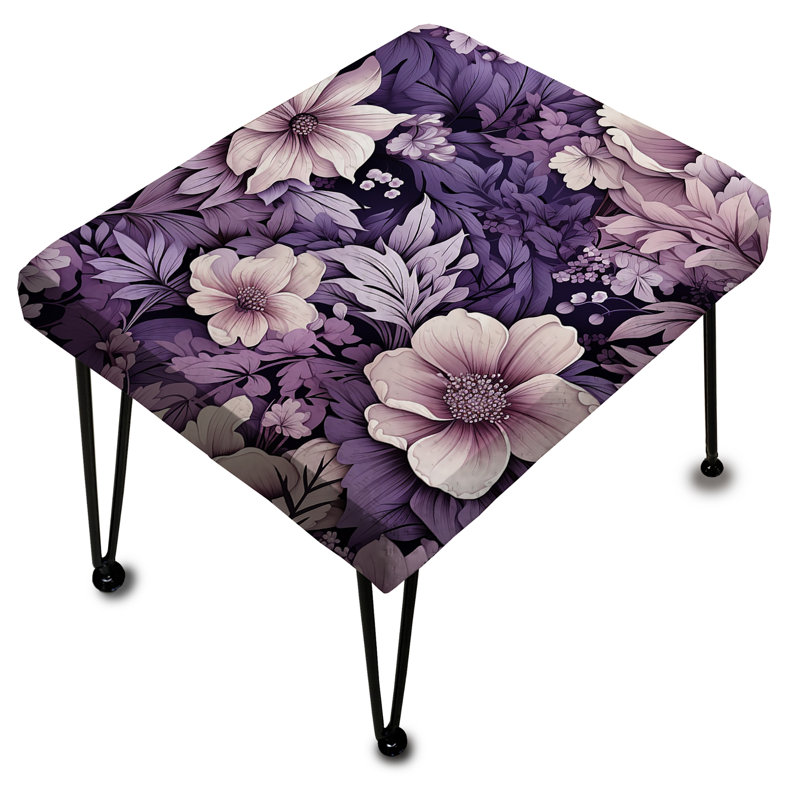 Eerie Elegance Moody Patterns - Floral Rectangle Ottoman