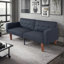Canapé-lit en cuir synthétique 68,1 po, gris-2121383855