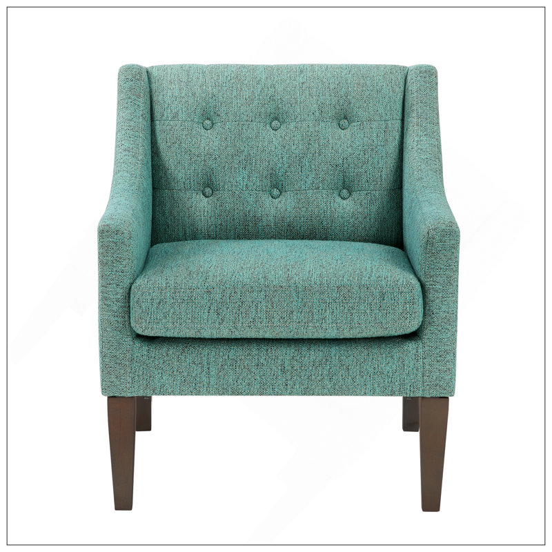Clopton 26" Mid Century Modern Accent Chair - Textured Accent Chair with Removable Cushion Cover, Button-Tufted Back