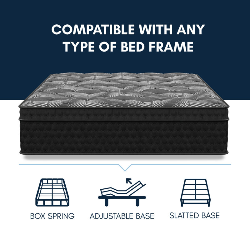 Quilted Euro Top, Cooling Copper Memory Foam Hybrid - Medium Feel 14", King