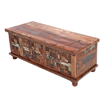 Beyza Antique Solid Wood Trunk Box
