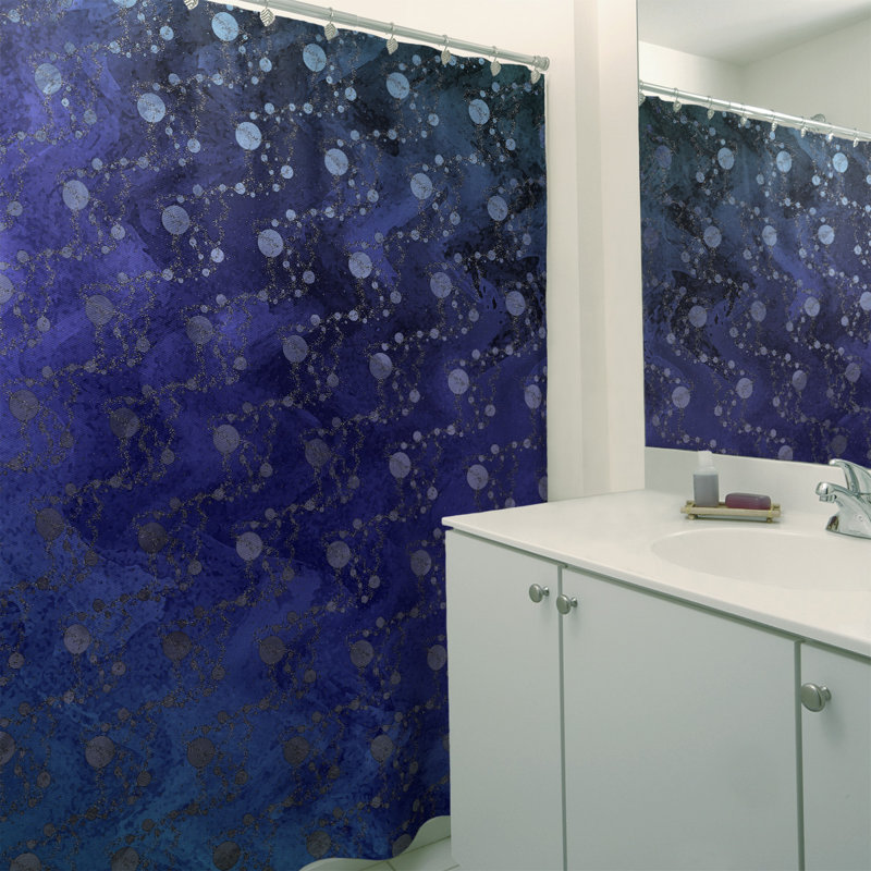 Rideau simple en planètes et étoiles, Dégradé bleu