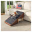 Rampe d'accès 3 en 1 pour animaux de compagnie avec pouf de rangement dissimulé, escalier antidérapant pour chiens âgés, repose-pieds marron moderne pouvant supporter jusqu'à 120 kg