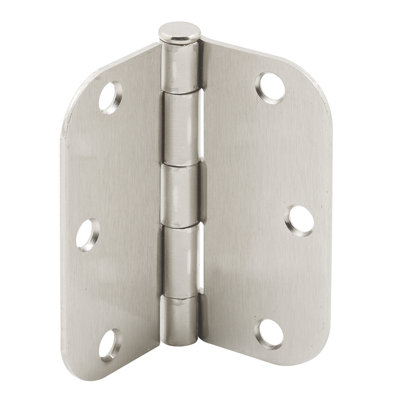 Prime-Line Door Hinge, 3-1/2 in. x 3-1/2 in. x 5/8 in. Radius, Steel (Single Pack)