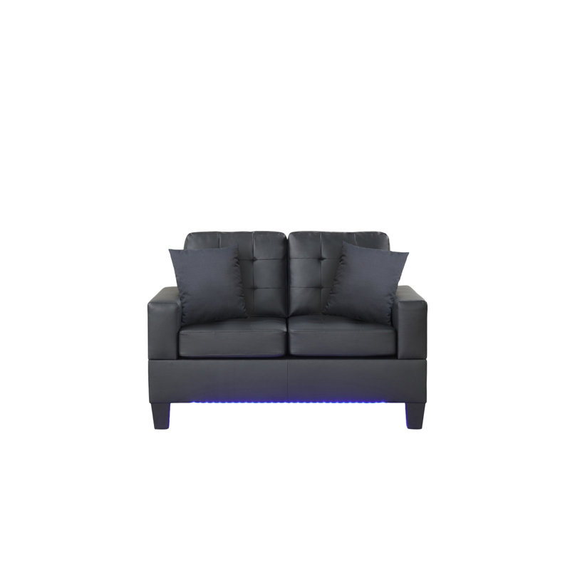 Causeuse moderne en tissu de PVC l 55,5 po Modern