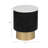 Wood Marble Metal Stone Contemporary Accent Table with Cylindrical Base and Modern Mixed-Material Design