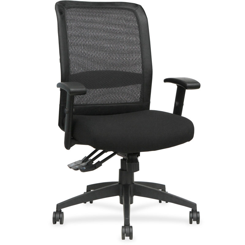 Executive High-Back Mesh Swivel Chair with Adjustable Arms - Black