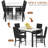 5-Piece Dining Room Table Set, Faux Marble Kitchen Table And Chairs Set with 4 Upholstered Chair for Kitchen, Dining Room, Cafe-1687215434