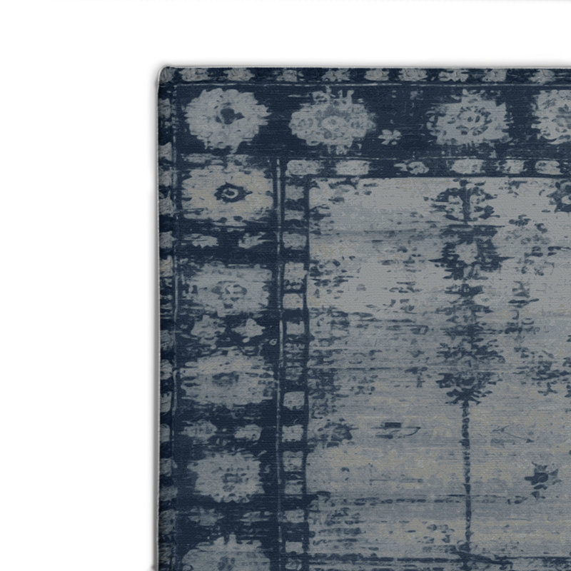 Overdyed Gray Indoor and Outdoor Area Rug, Rectangle 2' x 3'