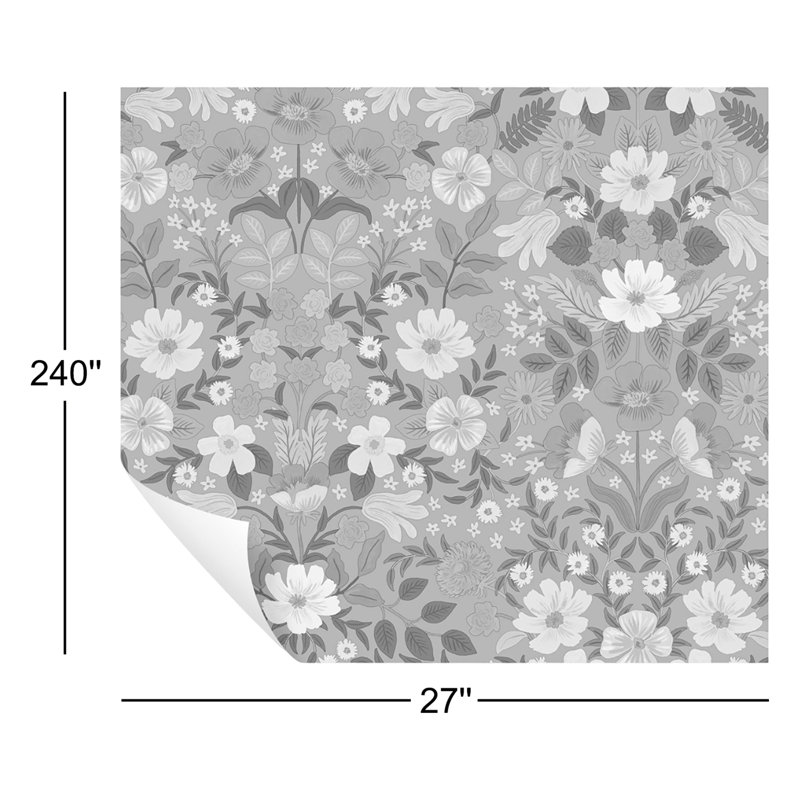 Bramble Garden 20" L x 27" W Peel and Stick Wallpaper Roll, Black