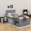 Un lit plateforme avec un tiroir et deux tablettes-302330863-302330862