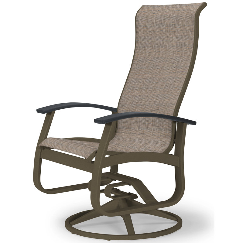 Chaise berçante Askar, Rouge 1D Sunbrella®, Graphite classique P30, Bois de plage texturé
