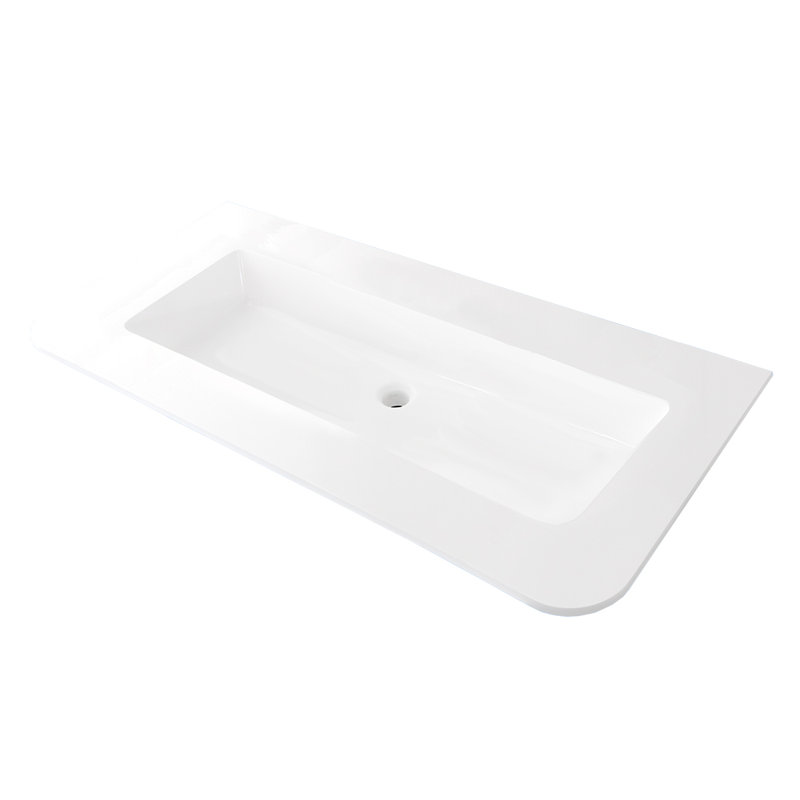 Kubitop 60'' L Bathroom Sink, Gloss White
