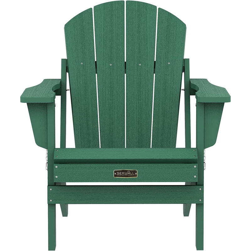 Foldable Outdoor Adirondack Chair, Green
