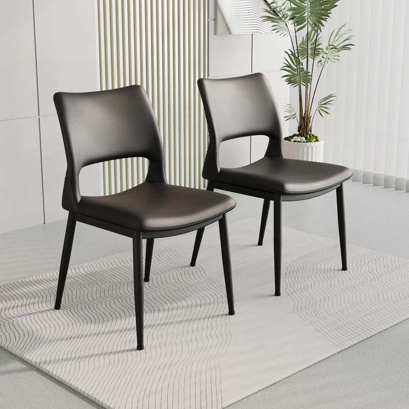 Chaises de salle à manger en similicuir, Noir