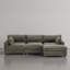 Canapé modulaire réversible 3 pièces rembourré en flanelle de fourrure de lapin gris clair avec 3 coussins-2101244176-2101244178