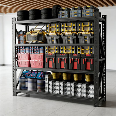 Heavy Duty Metal Adjustable Garage Shelves,Industrial Shelving Unit 6000LBS Capacity Steel Storage Rack for Warehouse