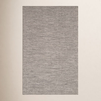 Solid Grey Hand-Woven Indoor Outdoor Rug