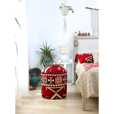 Cetronia 40cm Wide Round Geometric Pouf Ottoman