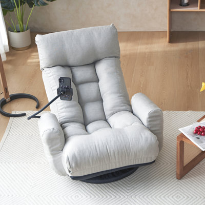Fauteuil ergonomique réglable en gris, rotatif à 360 °, structure en métal, siège souple pour un moment de détente, degré de gris rotatif avec réglages, détente et plaisir