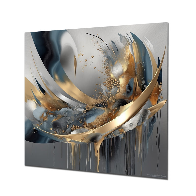 Formes abstraites et lignes infinies I - formes abstraites, art mural en métal, H 29 po x l 29 po